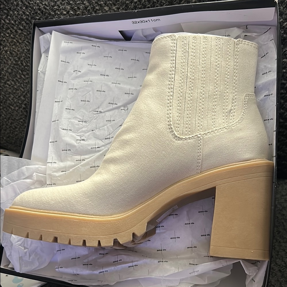 Cream Ankle Boots